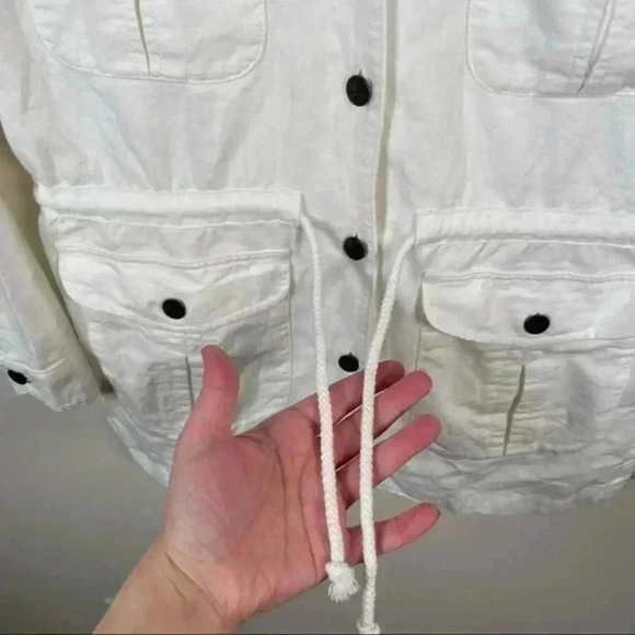 Faherty White Linen And Cotton Utility Jacket - Picture 6 of 9